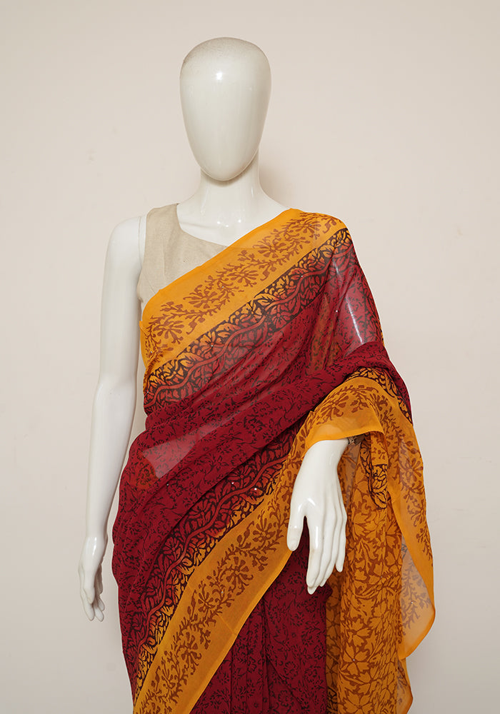 Twill Weave Zari Border With Paisley Butta Mango Yellow Kanchipuram Si –  Sundari Silks