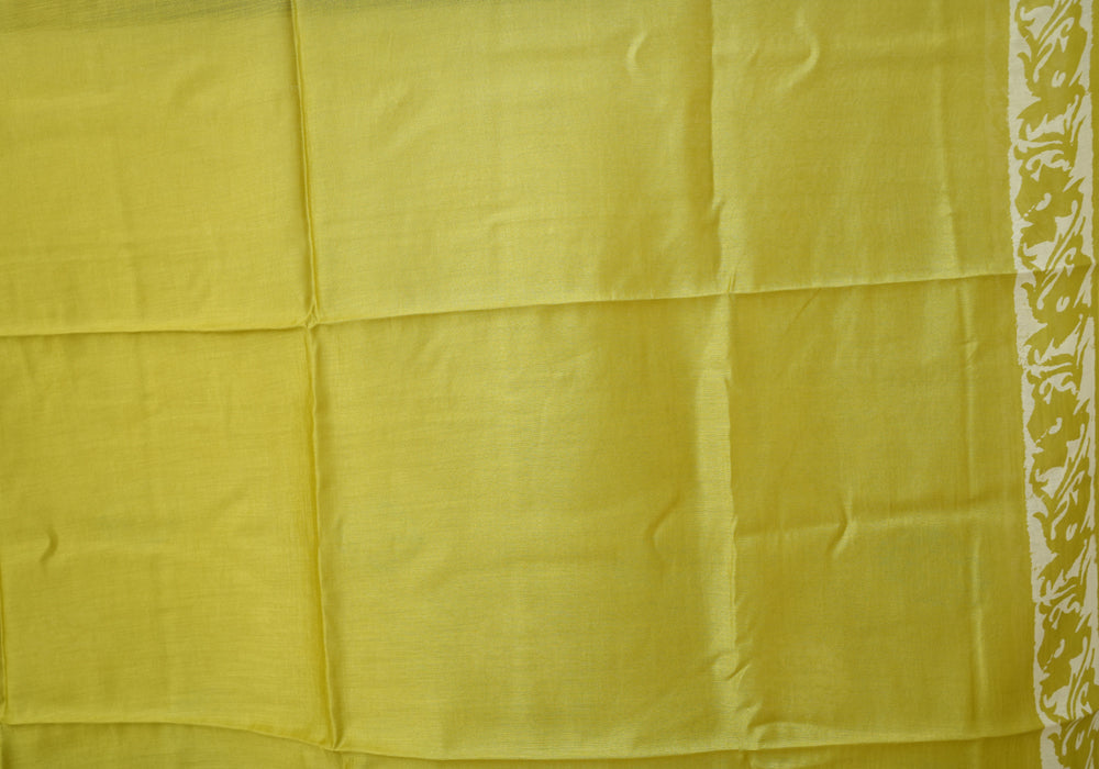 Mehandi Green Block printed Maheshwari Saree|Desically Ethnic