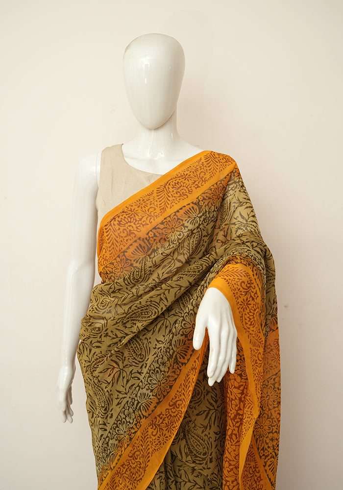 Rajasthani - Yellow - Sarees: Shop online Sarees