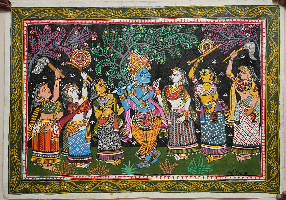 Geetopadesam (Jnanavijnana Yoga) - Hand Painted Mural Painting