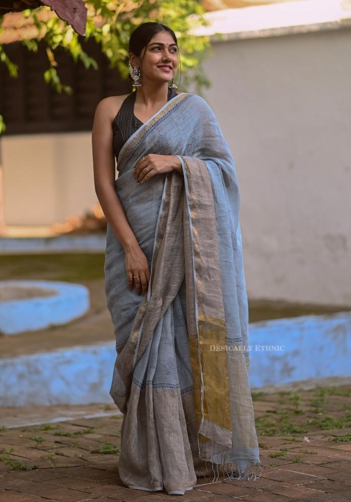 Linen Saree Blouse - Buy Trendy Linen Saree Blouse Online in India | Myntra