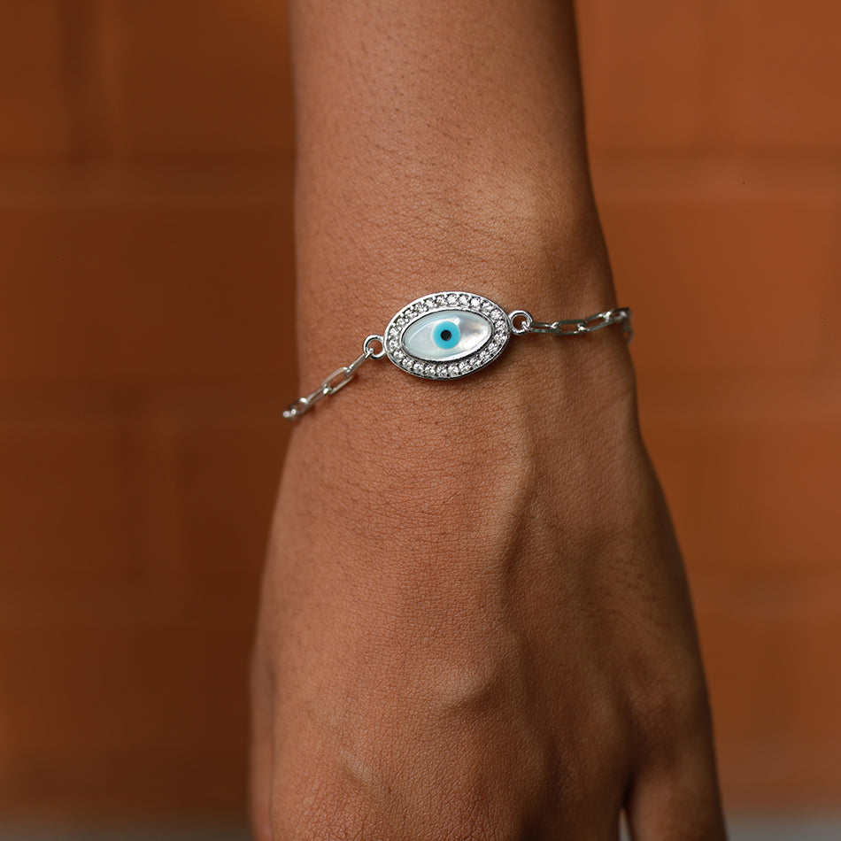 Effy Novelty Sterling Silver Diamond Evil Eye Bracelet, 0.21 TCW –  effyjewelry.com