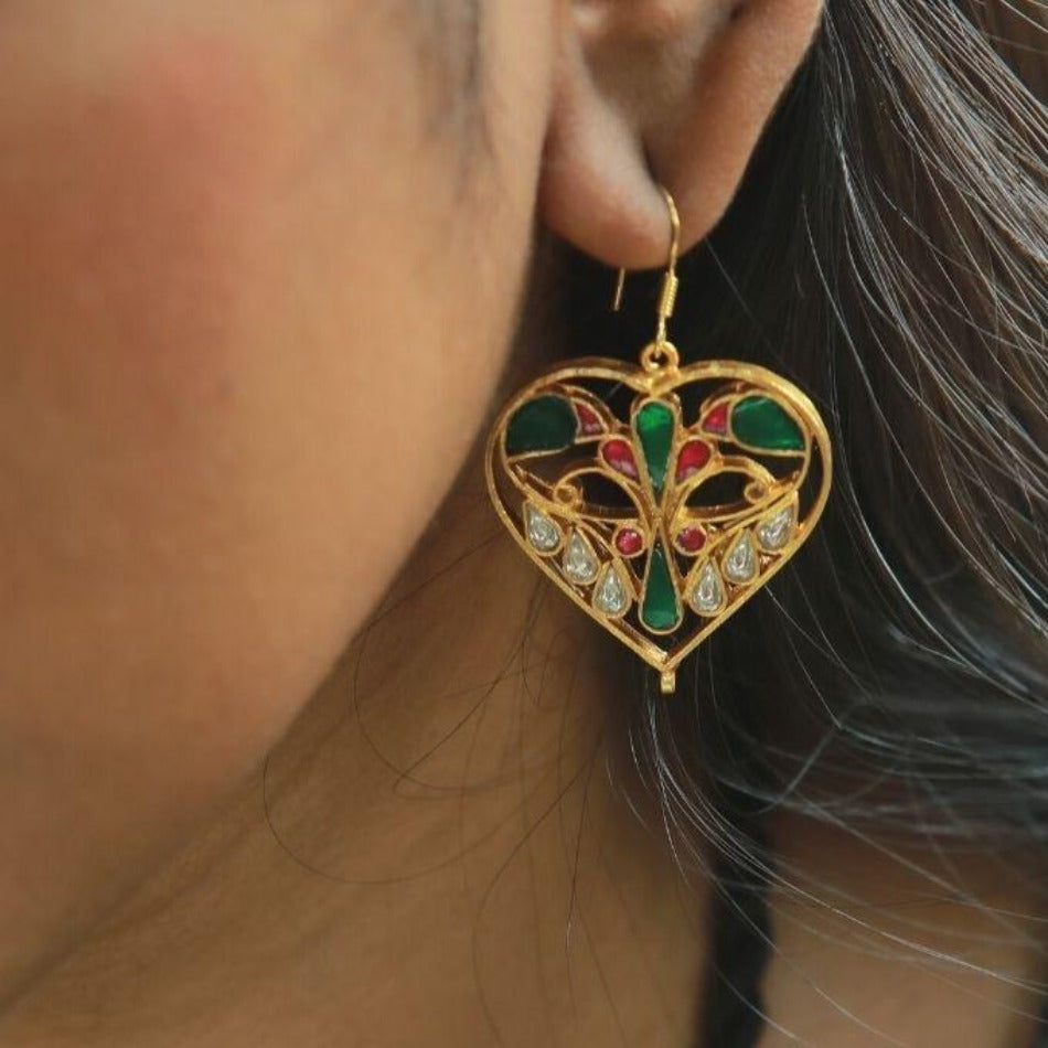Gold Dipped Silver Amour Earrings