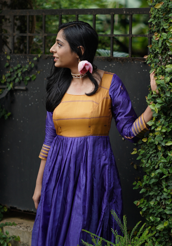 Purple and yellow hot sale dress