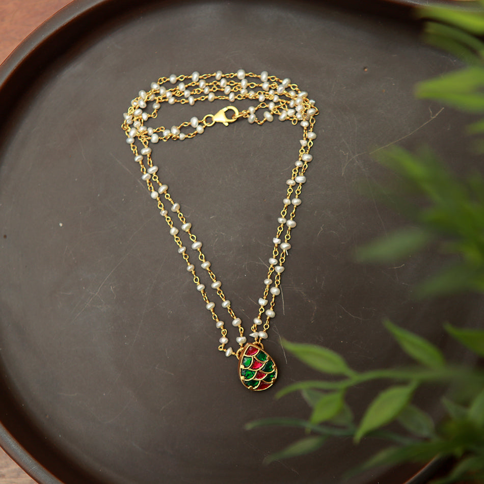 22k Pearl Necklace JYG-2304-08263 – Jewelegance