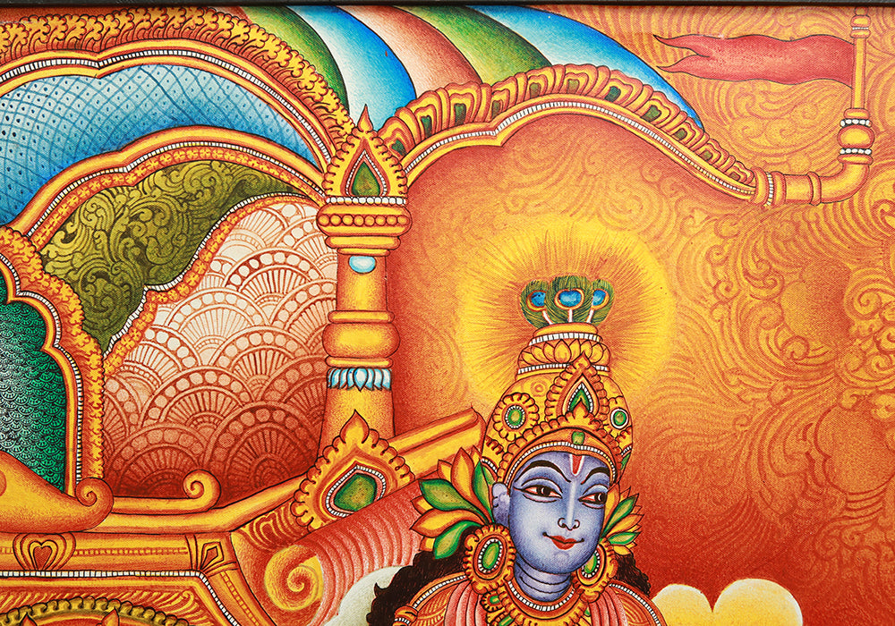 Geetopadesam (Jnanavijnana Yoga) - Hand Painted Mural Painting from th –  Desically Ethnic