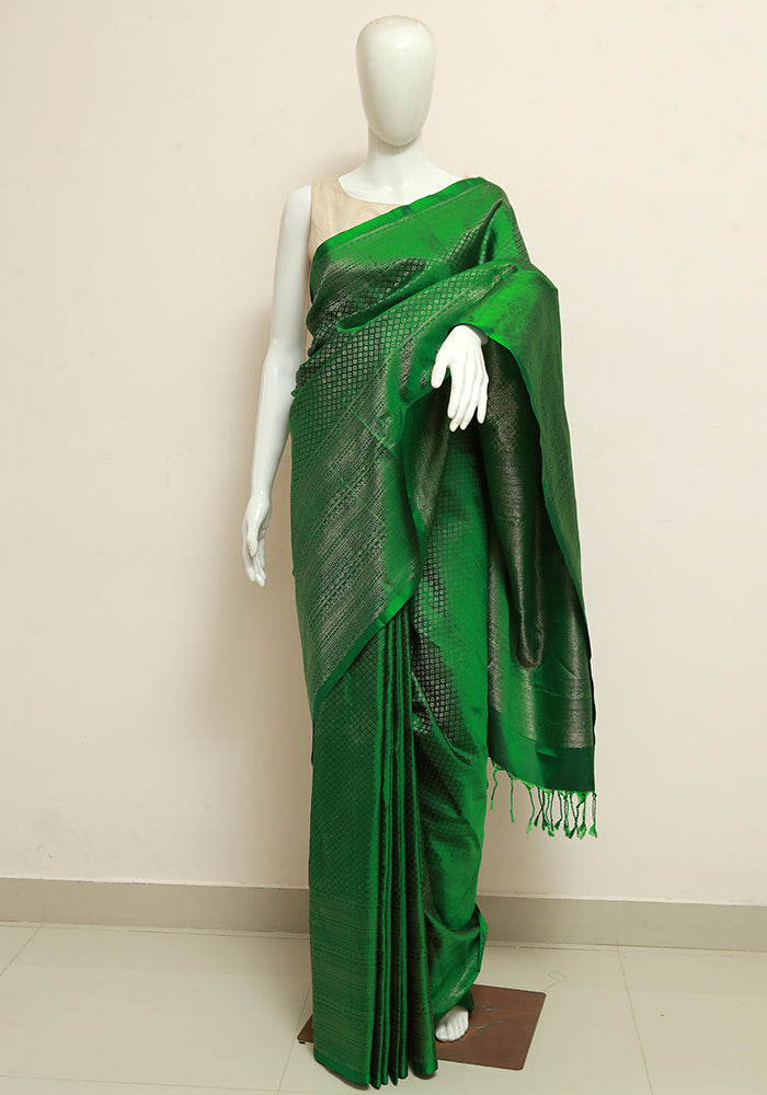 Details 174+ dark green cotton silk saree super hot