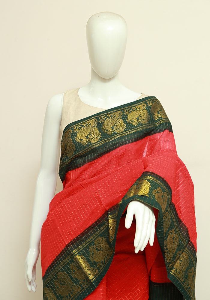 Green Red Wedding Wear Patola Silk Saree With Gota Border Embroidery –  Apparel Designer