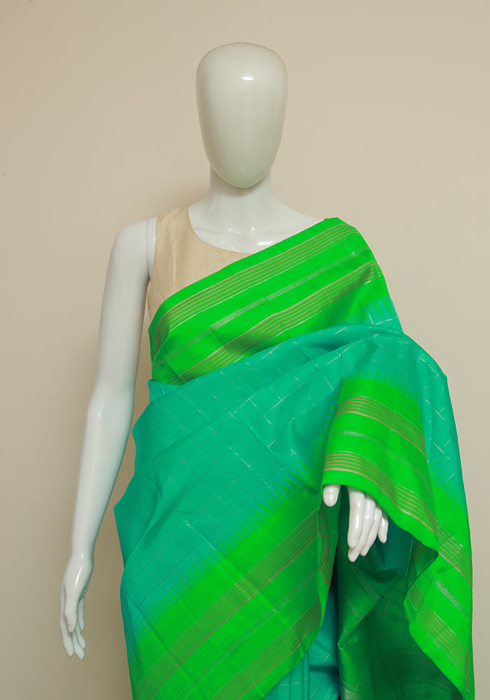 Green Kanchipuram Silk Saree Design 55